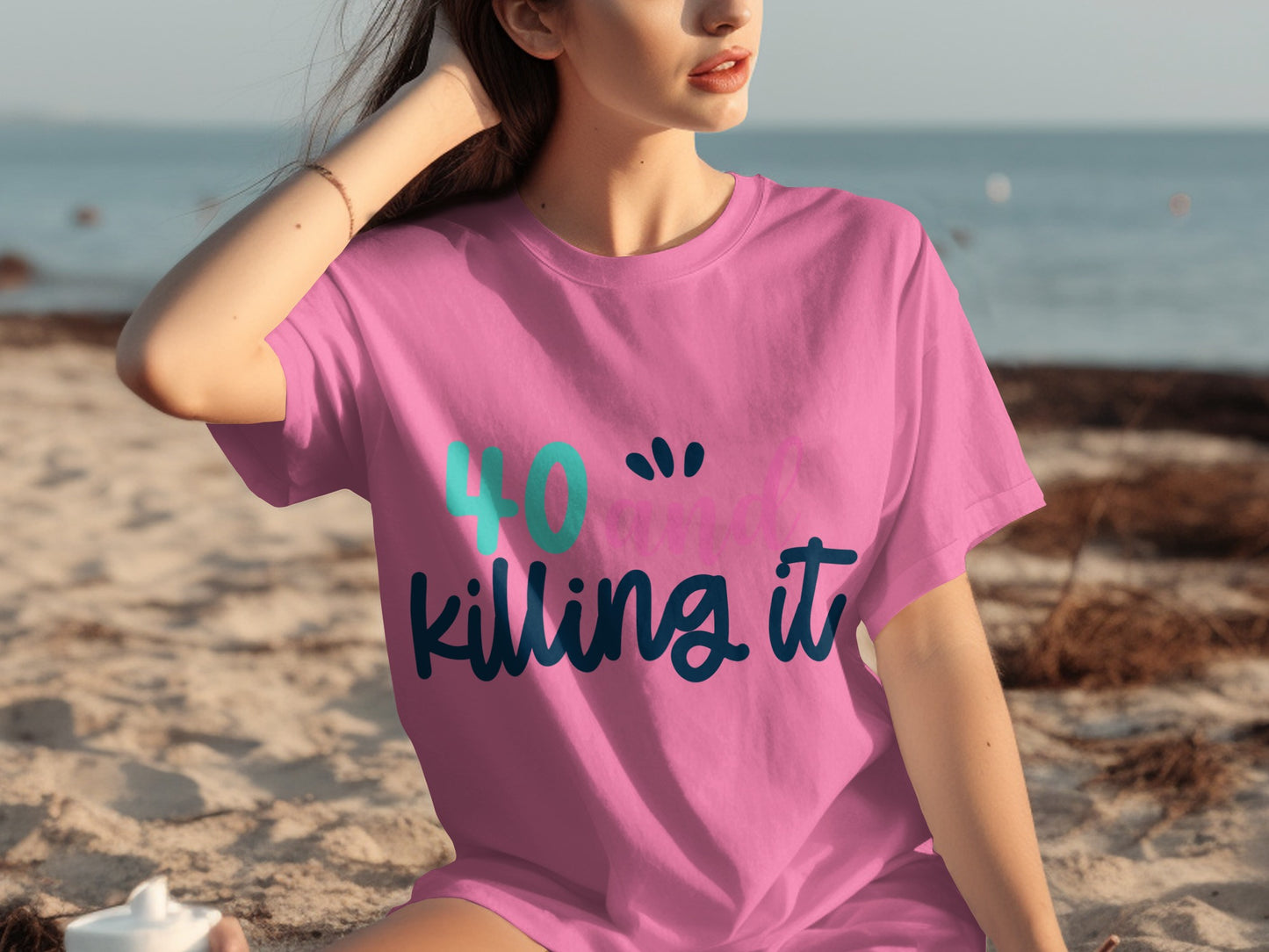 40 and Killing It Graphic Tee Perfect for Beach Days