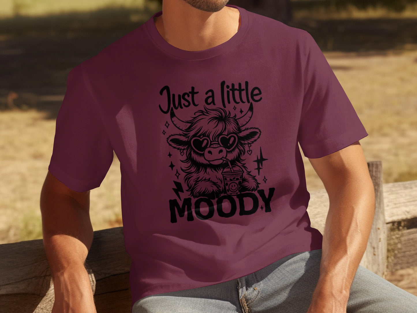 Just a Little Moody Funny Graphic Tee Shirt