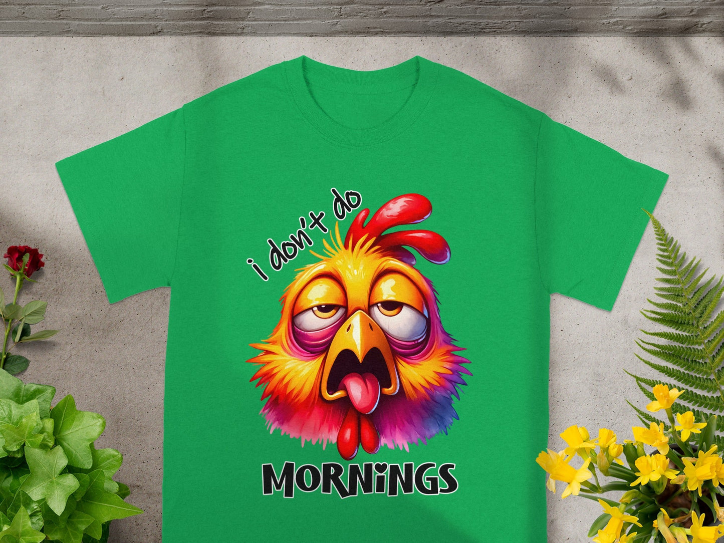 I Don't Do Mornings Funny Sleepy Chicken T-shirt