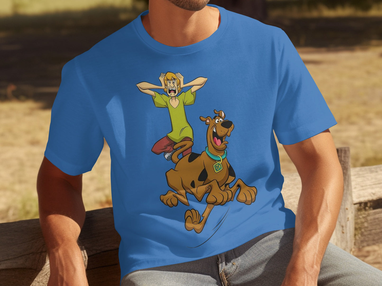 Shaggy and Scooby-Doo Running Scared Graphic T-Shirt