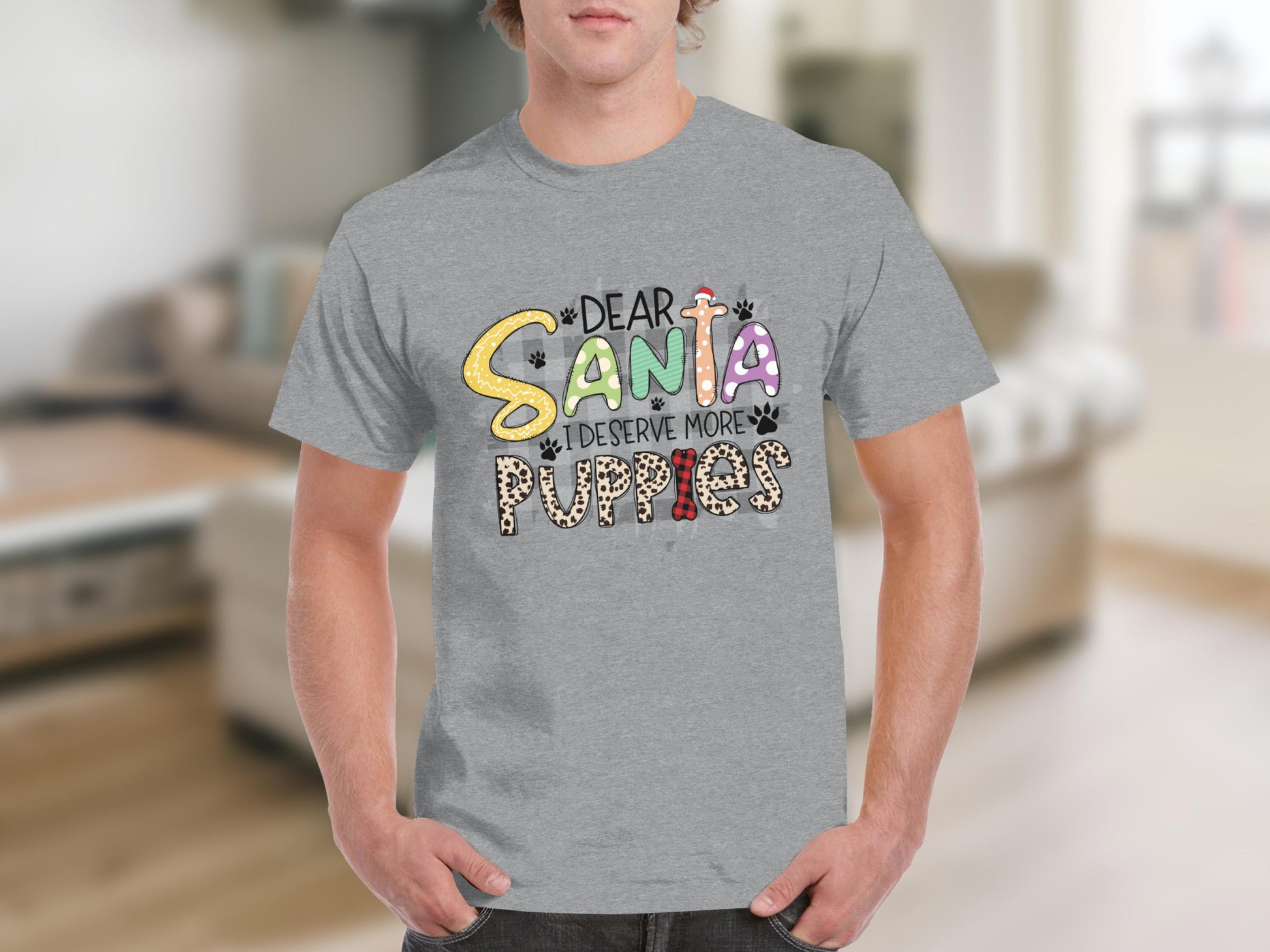Dear Santa I Deserve More Puppies Graphic T-Shirt
