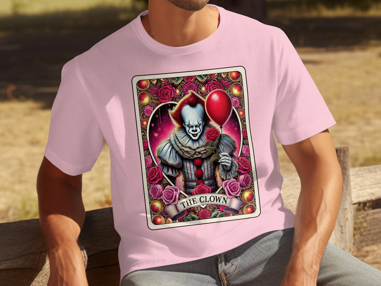 The Clown Graphic Design Pink T-Shirt for Men