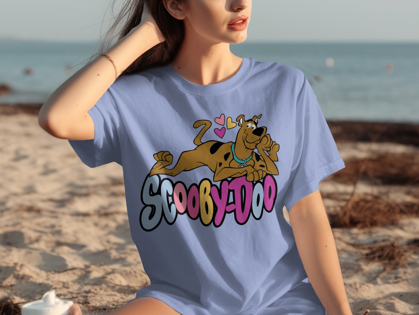 Scooby-Doo Graphic Tee with Hearts Design