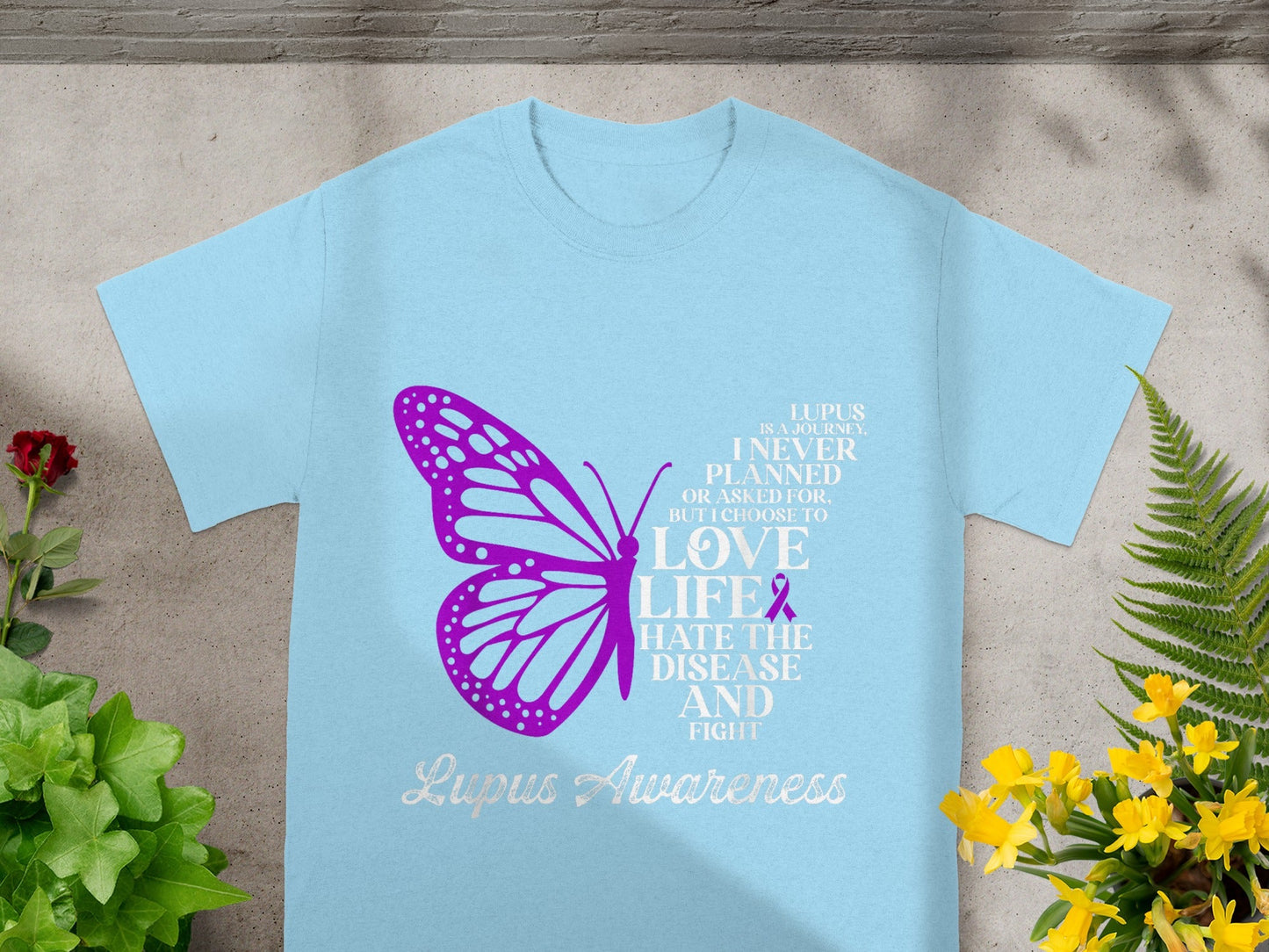 Lupus Awareness Butterfly Graphic Design Shirt