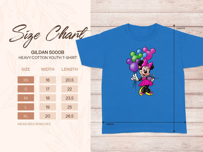 Minnie Mouse balloons blue GILDAN 5000B Youth T-Shirt product type