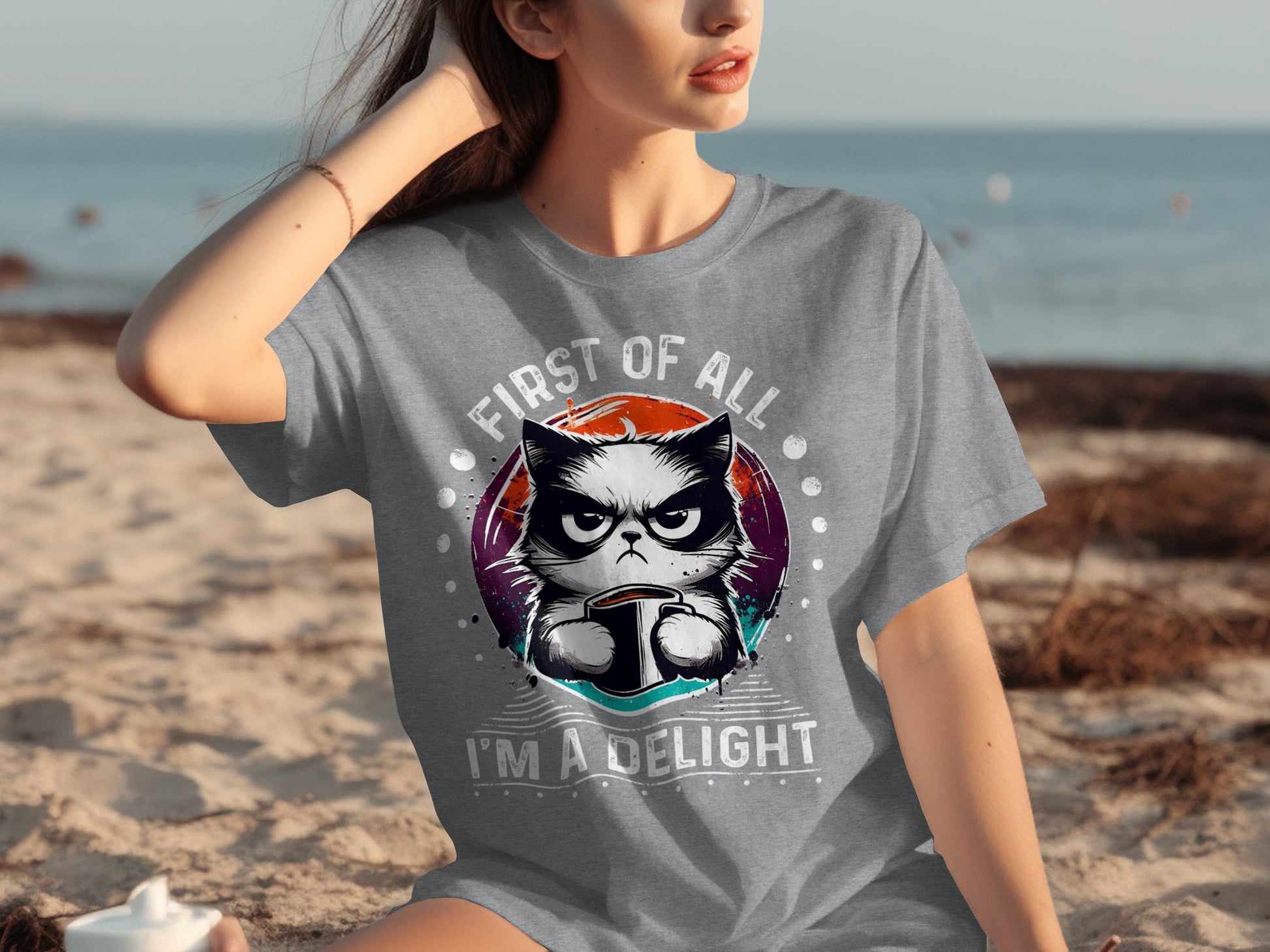Grumpy Cat First Of All I'm A Delight Graphic T-Shirt