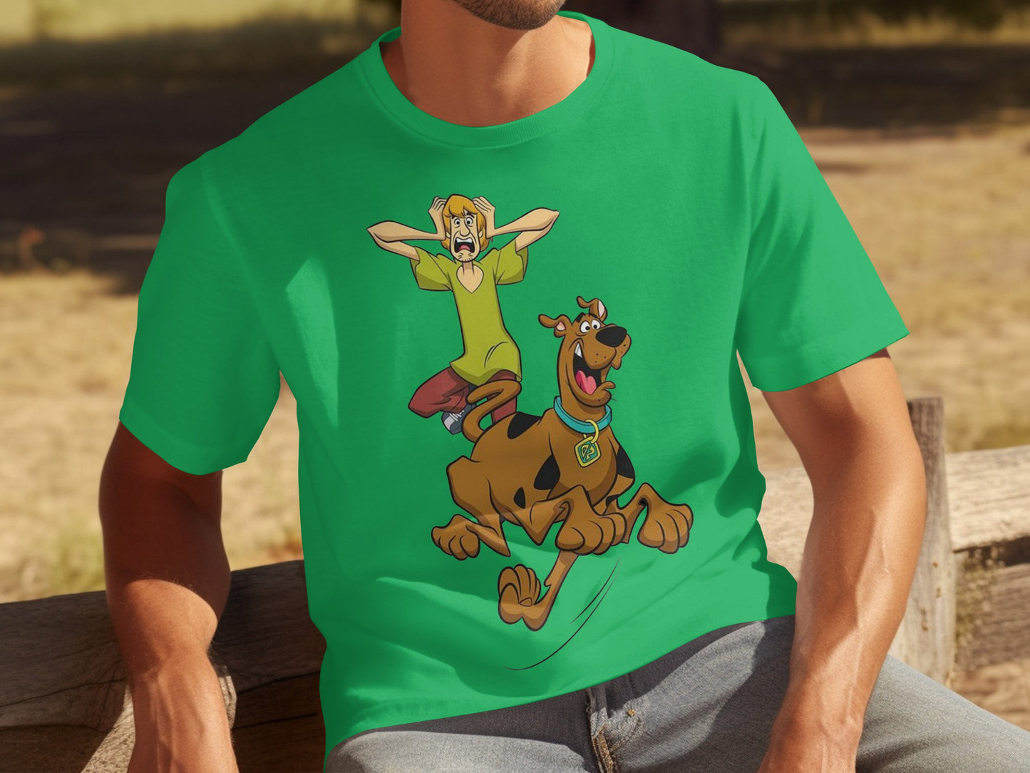 Scooby-Doo and Shaggy Character Green T-shirt