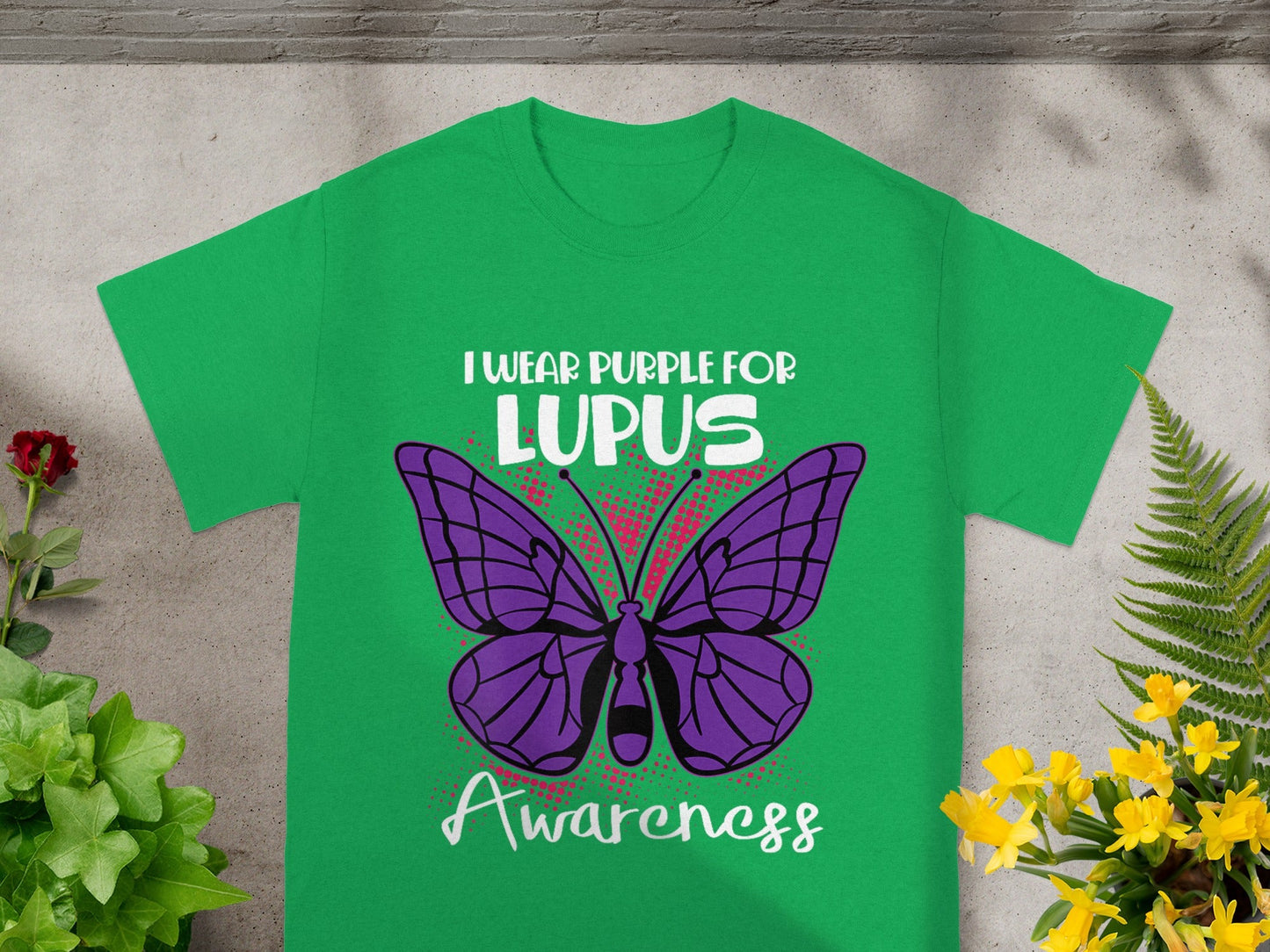I Wear Purple For Lupus Awareness Butterfly Shirt