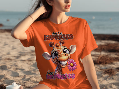 Cute Giraffe Motivational Espresso Themed Shirt