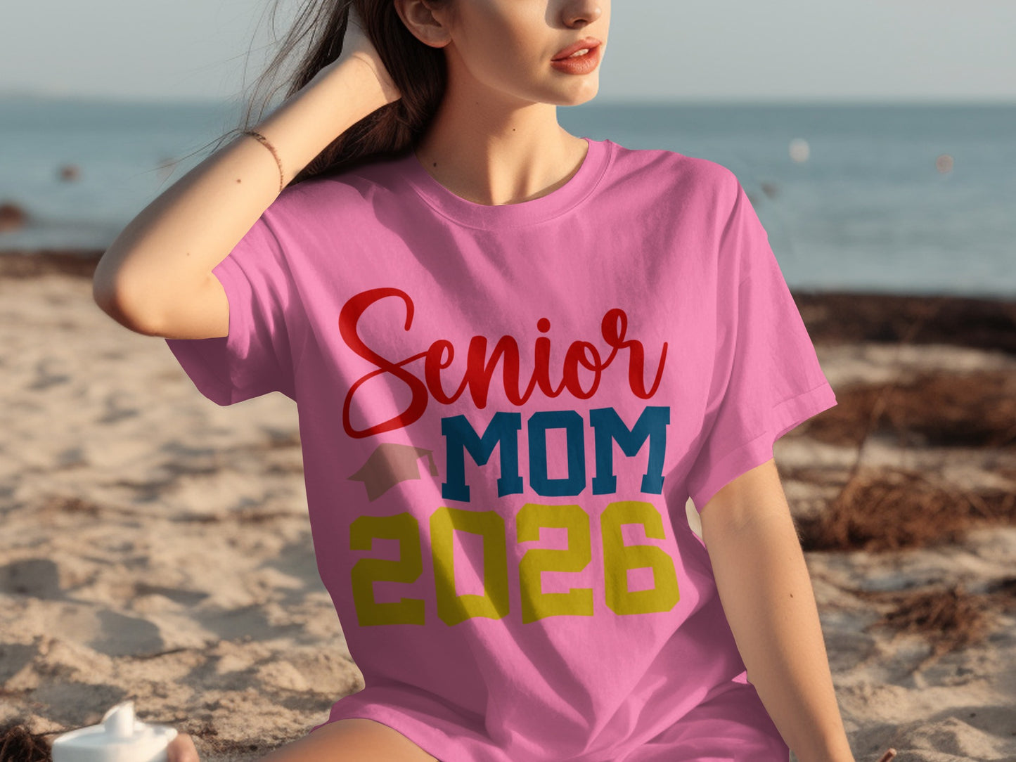 Senior Mom 2026 Pink T-Shirt for Graduation Celebration