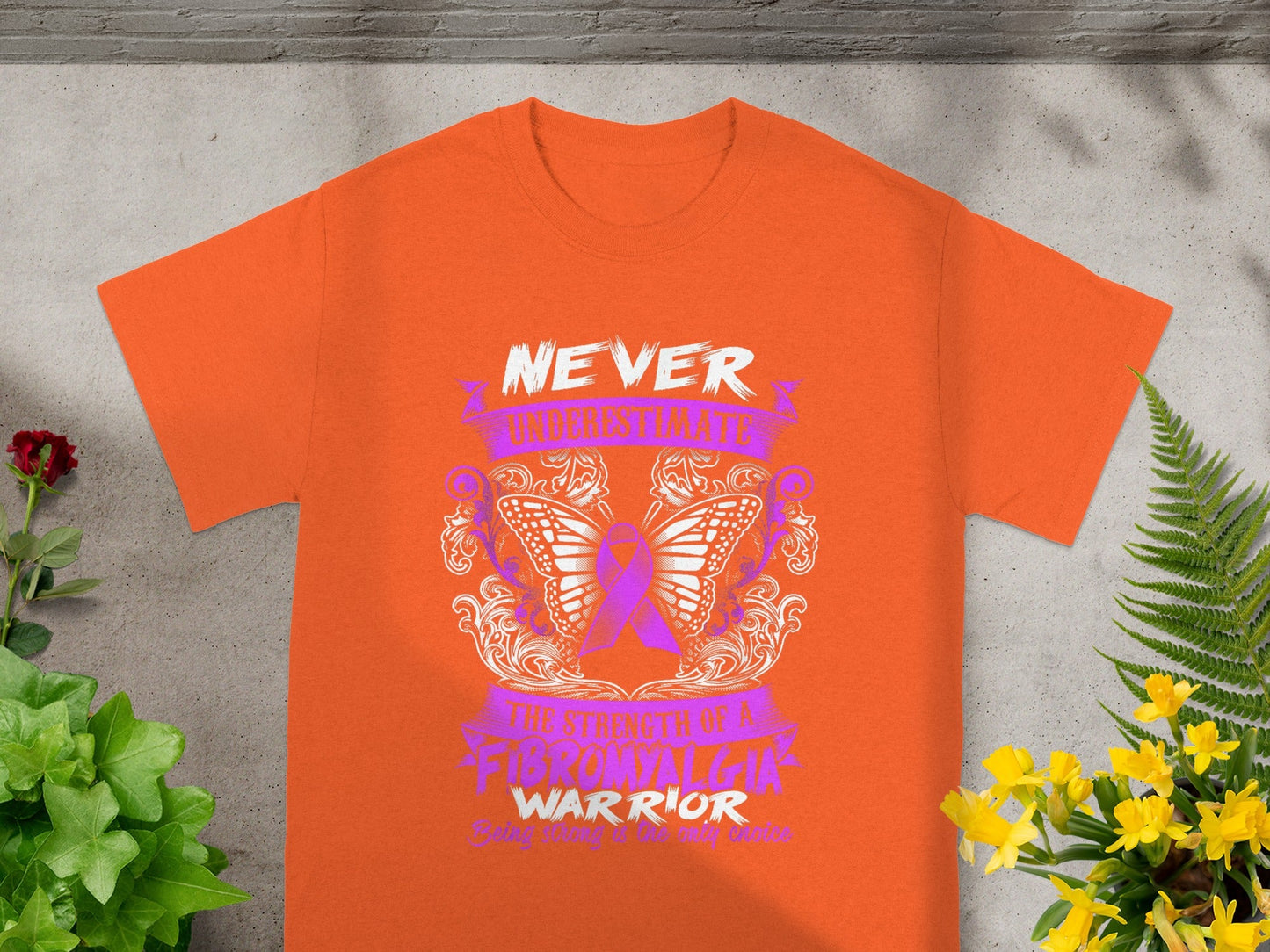 Never Underestimate Fibromyalgia Warrior T-Shirt