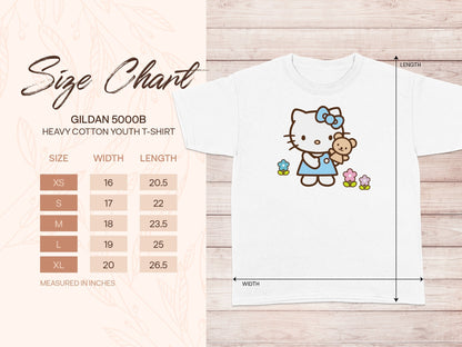 Gildan 5000B Youth T Size Chart Measured In Inches product type