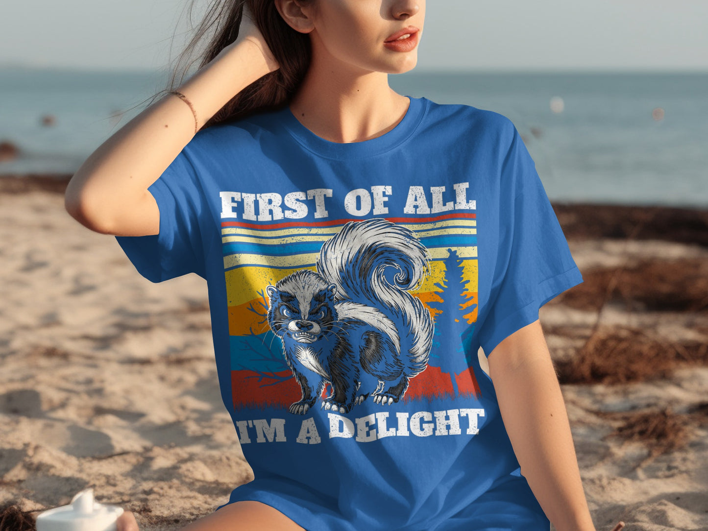 First Of All I'm A Delight Skunk Graphic T-shirt