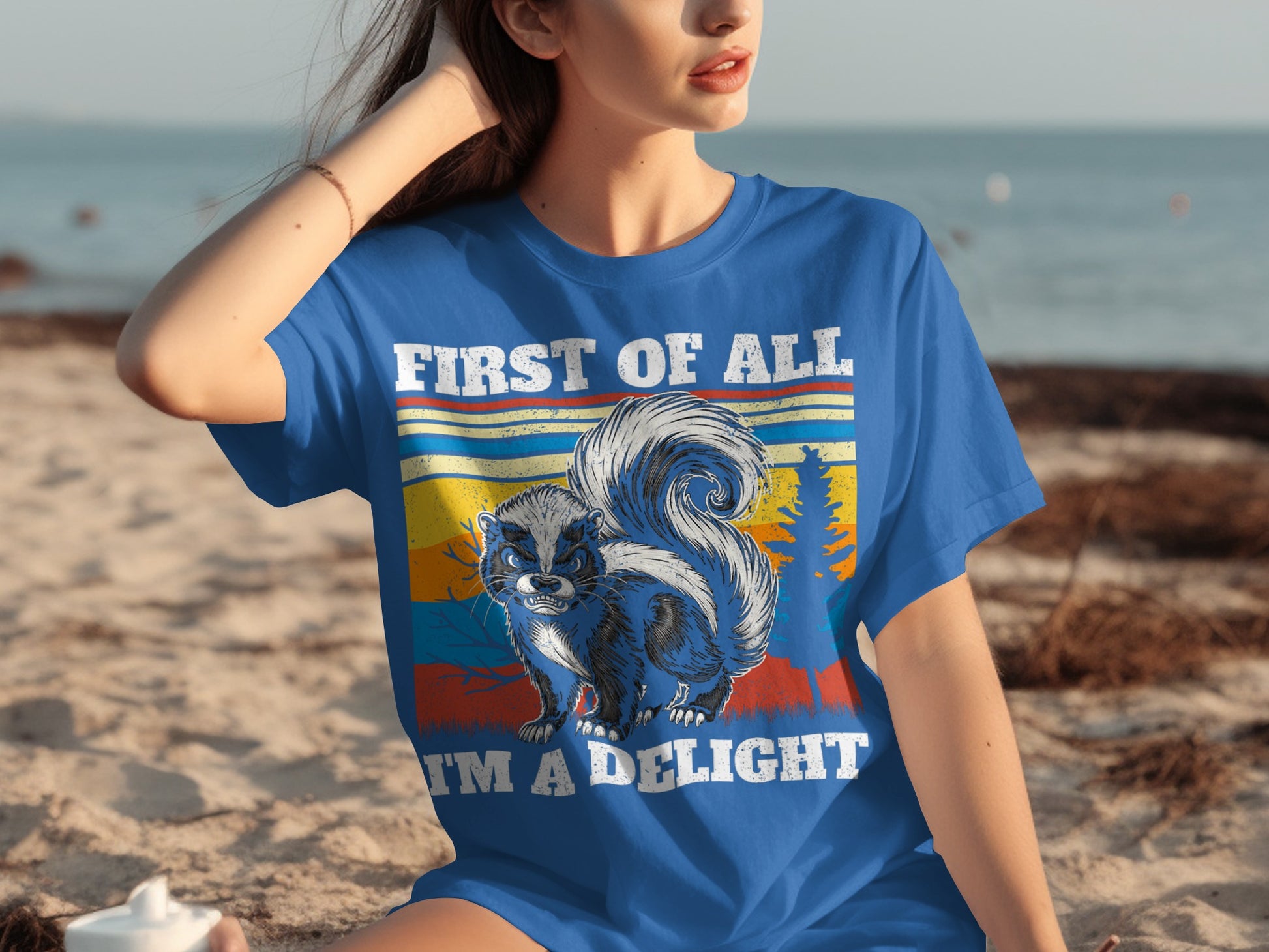 First Of All I'm A Delight Skunk Graphic T-shirt
