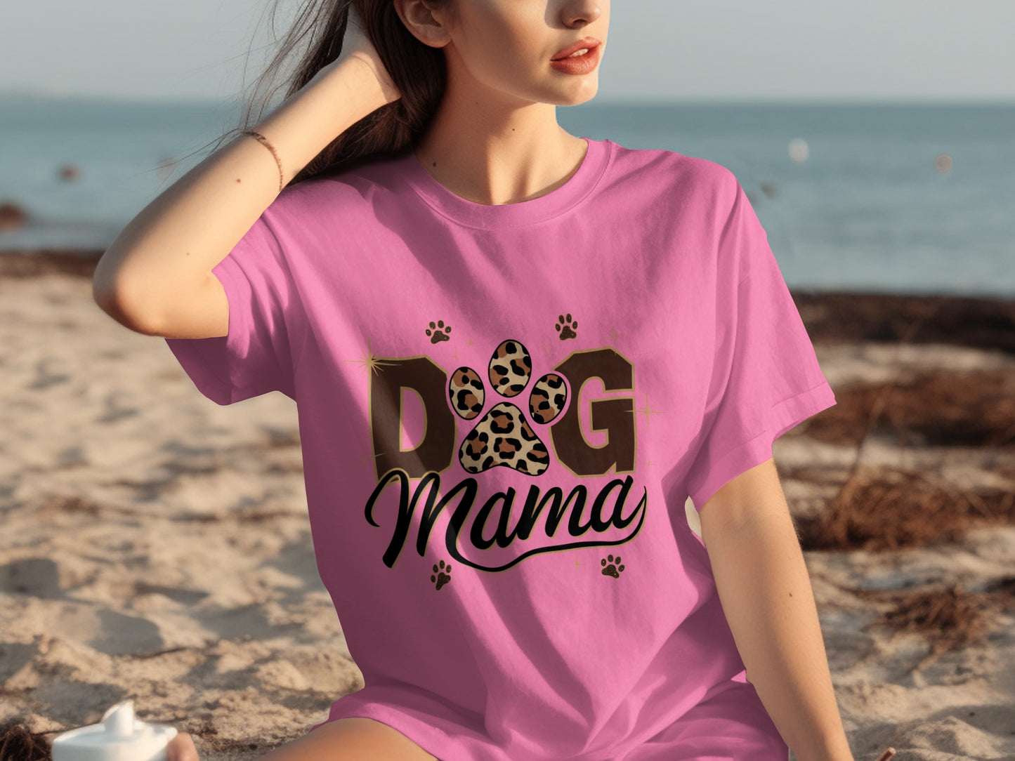 Dog Mama T-shirt with Paw Print Design for Dog Lovers