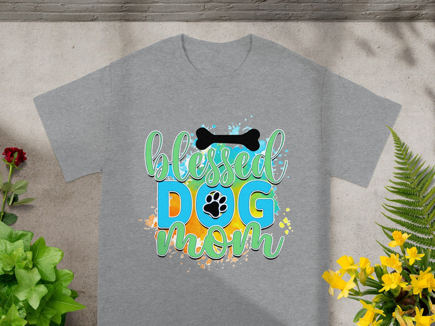 Blessed Dog Mom Graphic Design T-Shirt