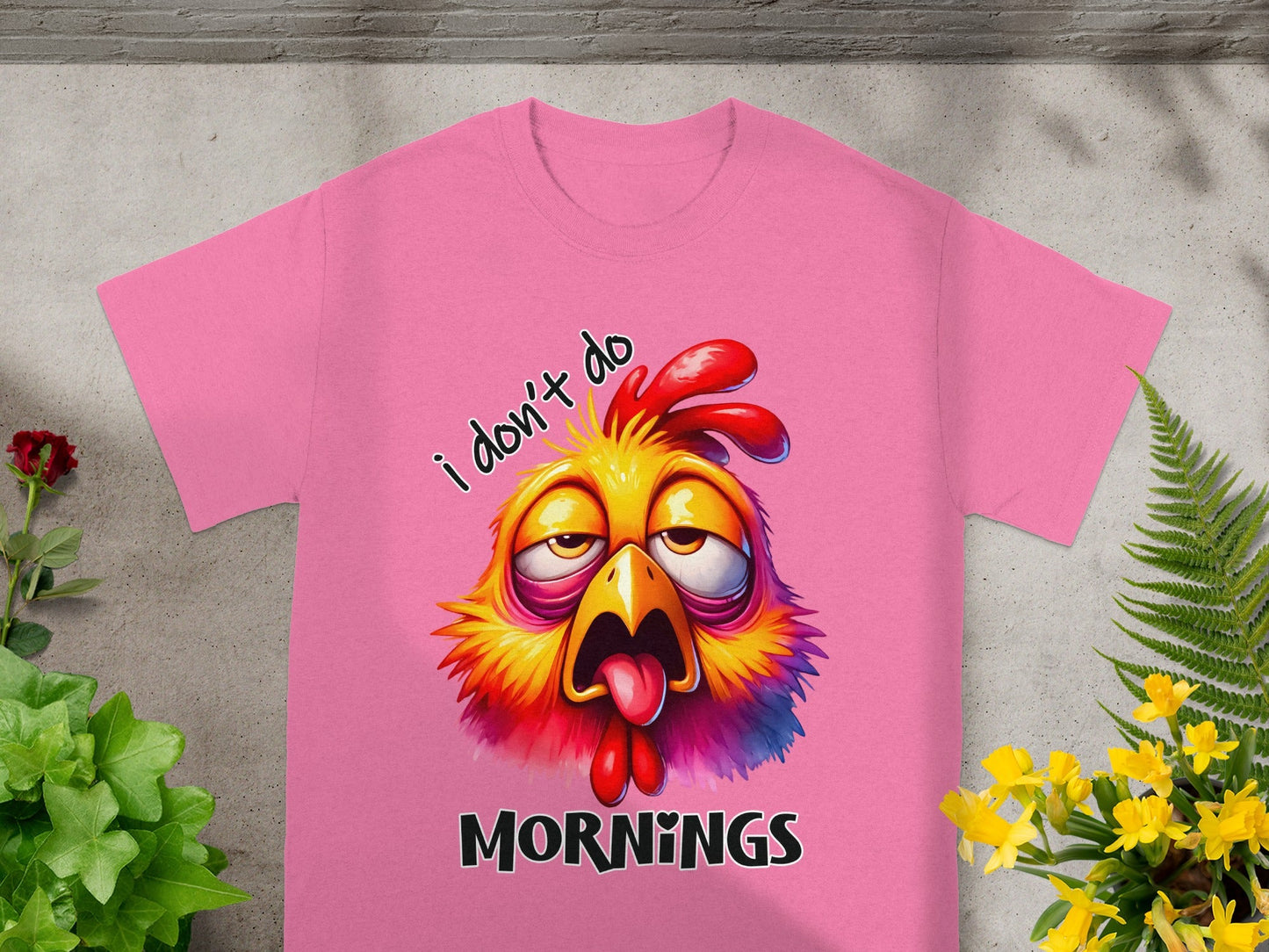 I Don't Do Mornings Funny Chicken T-Shirt