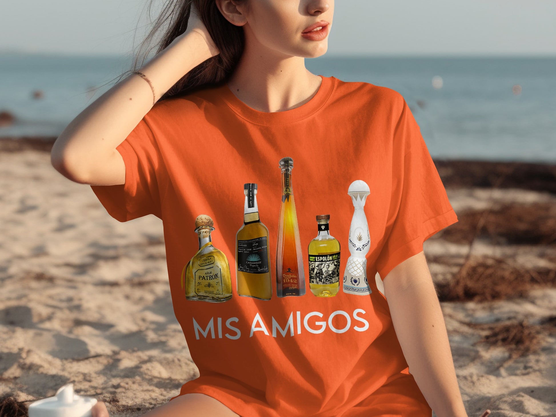 Mis Amigos Bottles Graphic Print T-shirt