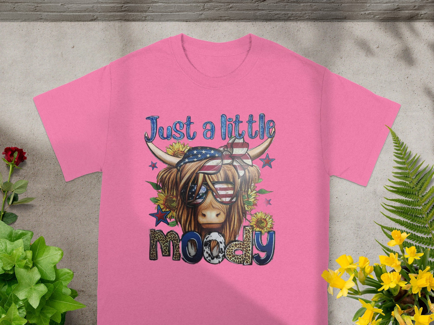 Just a little moody cow graphic t-shirt