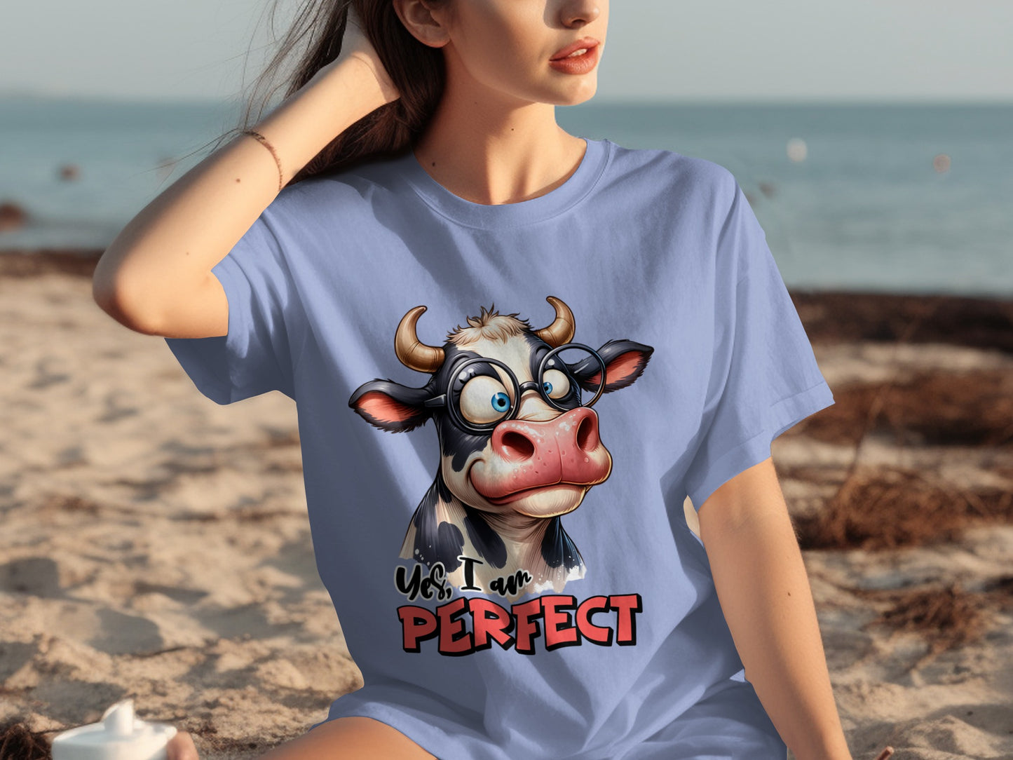 Yes I Am Perfect Funny Cow Graphic T-shirt