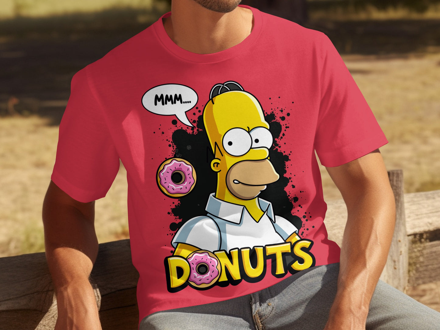 Homer Simpson Mmm Donuts Graphic T-Shirt Product