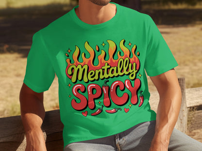 Mentally Spicy Flames and Peppers Graphic Tee