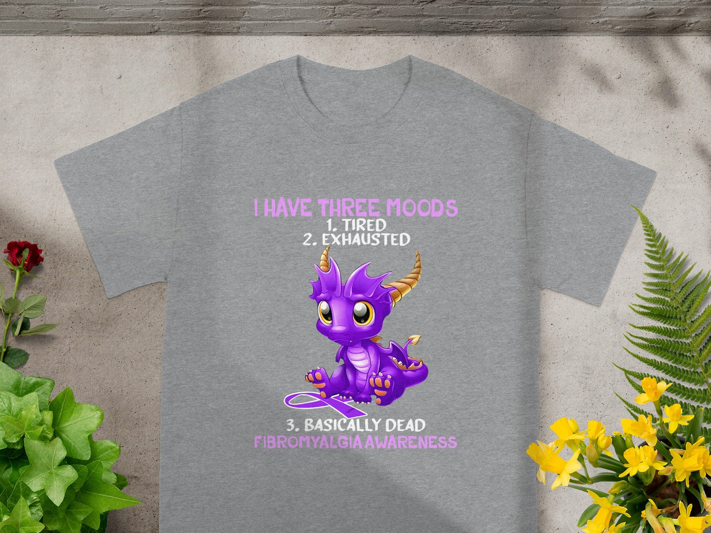 I Have Three Moods Fibromyalgia Awareness T-Shirt