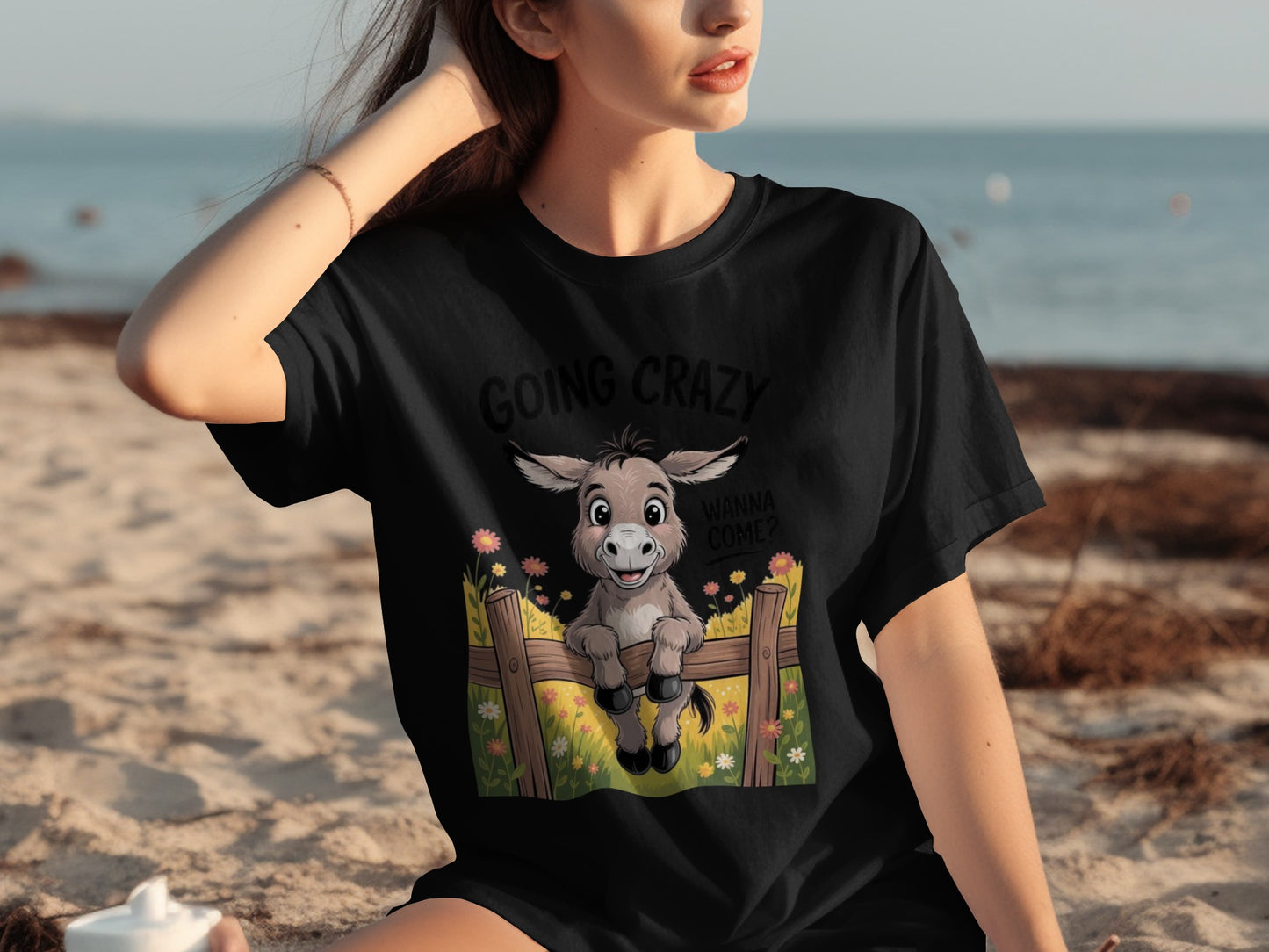 Going Crazy Wanna Come Donkey Graphic T-Shirt Design