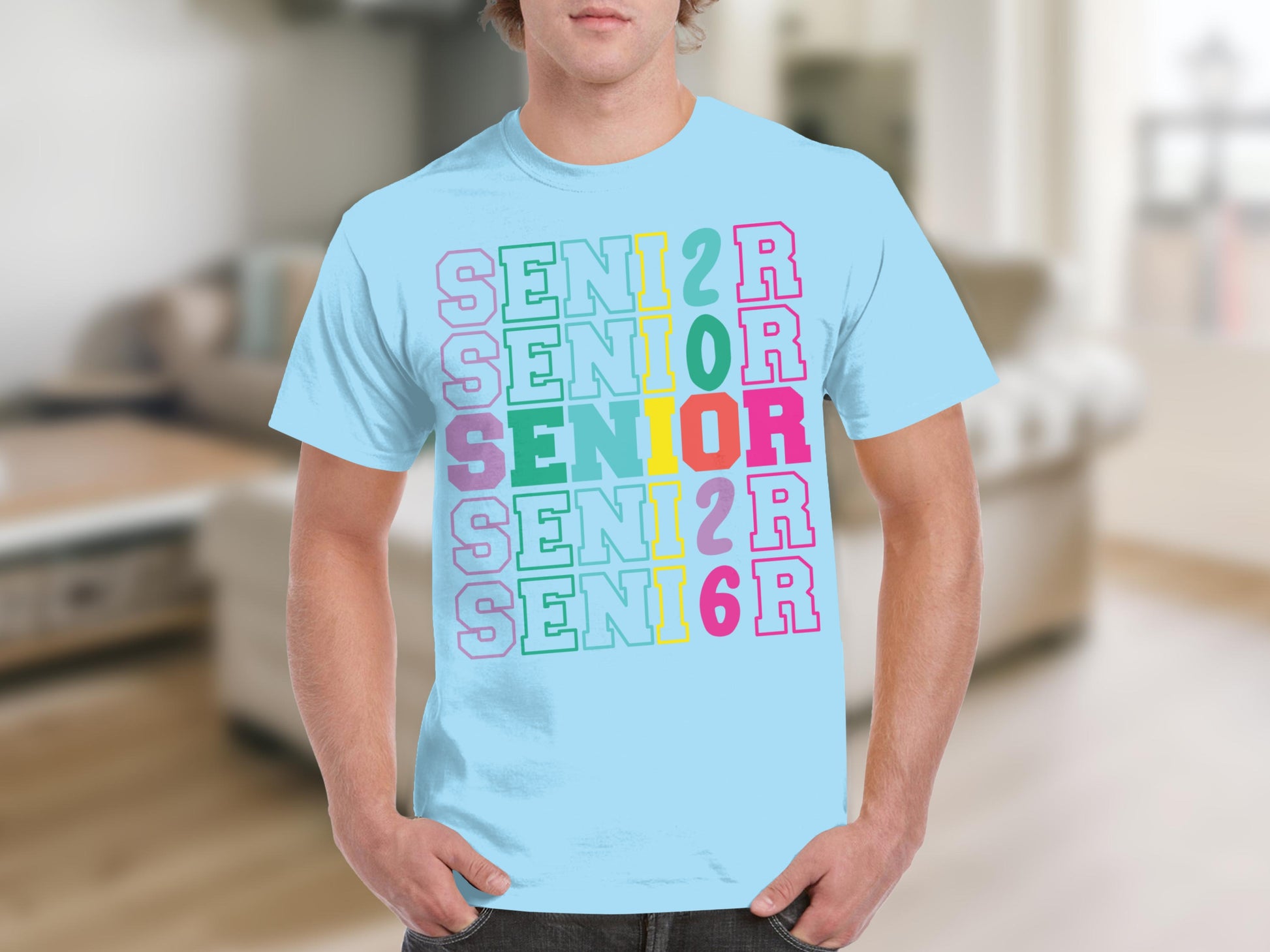 Vibrant Senior Year Design T-Shirt for Graduation