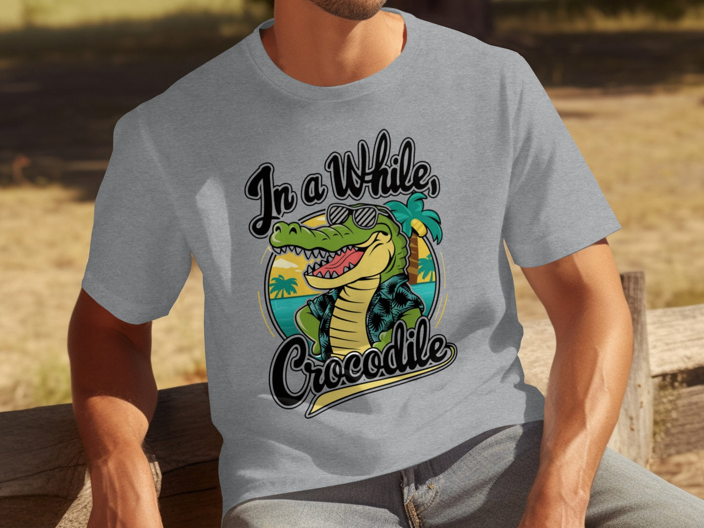 In a While Crocodile Funny Men's Graphic T-shirt