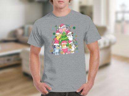 Cute Holiday Cartoon Characters Graphic T-Shirt