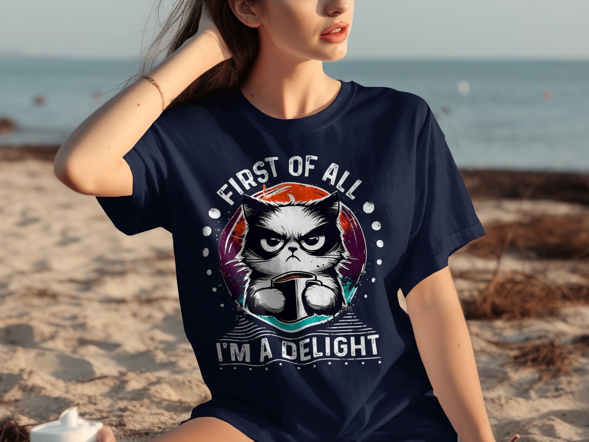 First Of All I'm A Delight Funny Cat Lover T-shirt