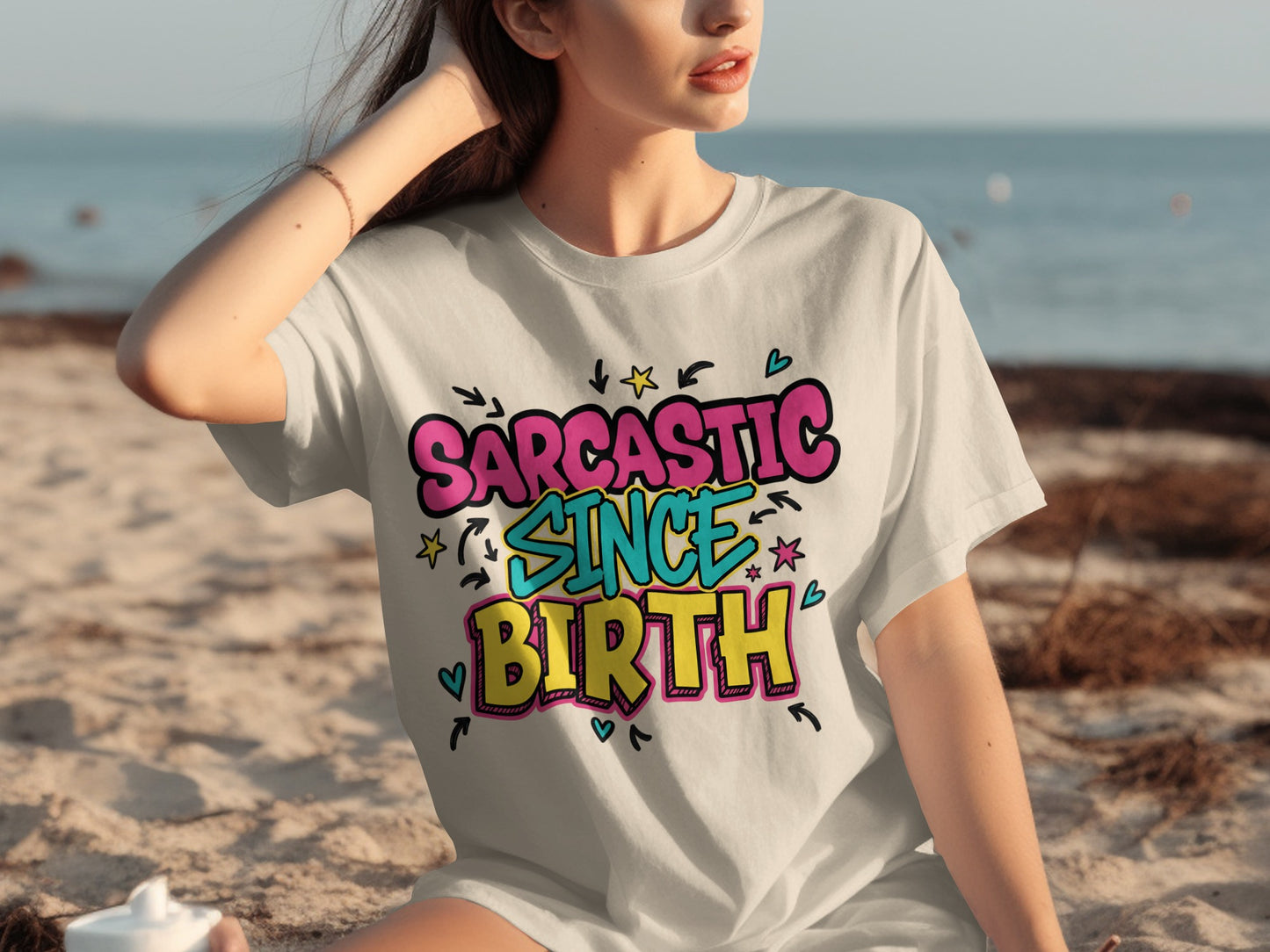 Sarcastic Since Birth Graphic Tee Humor Product