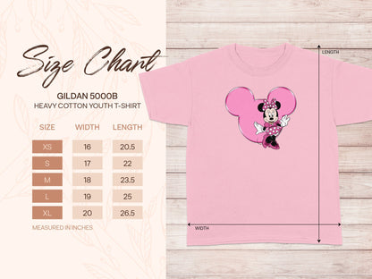 Gildan 5000B Youth T-shirt Size Chart XS XL Inches product type