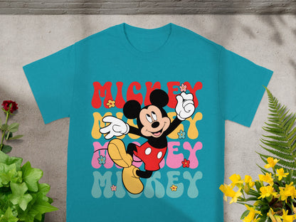 Teal t-shirt with Mickey Mouse and "Mickey Mickey" text.