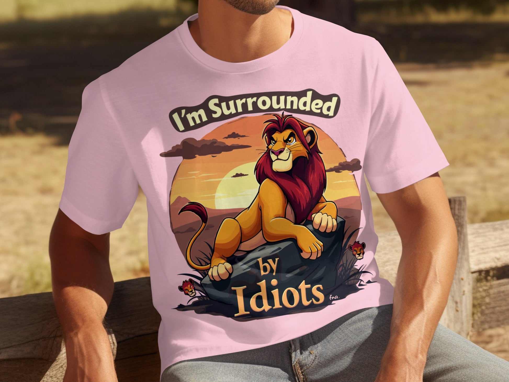 I'm Surrounded by Idiots Lion Design T-shirt