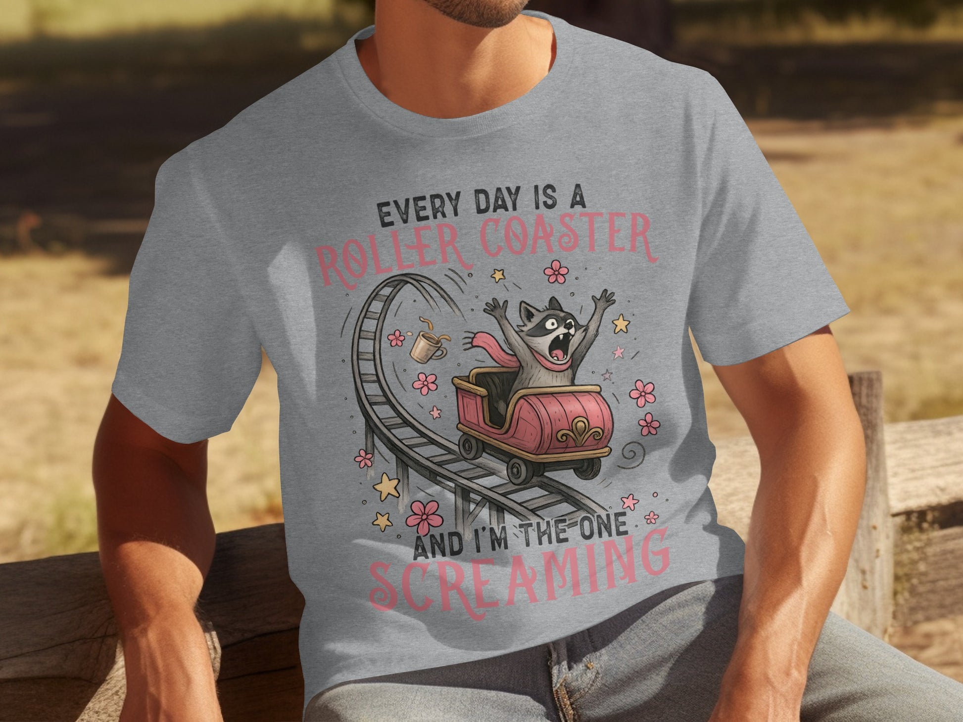 Every Day is a Roller Coaster Screaming T-Shirt