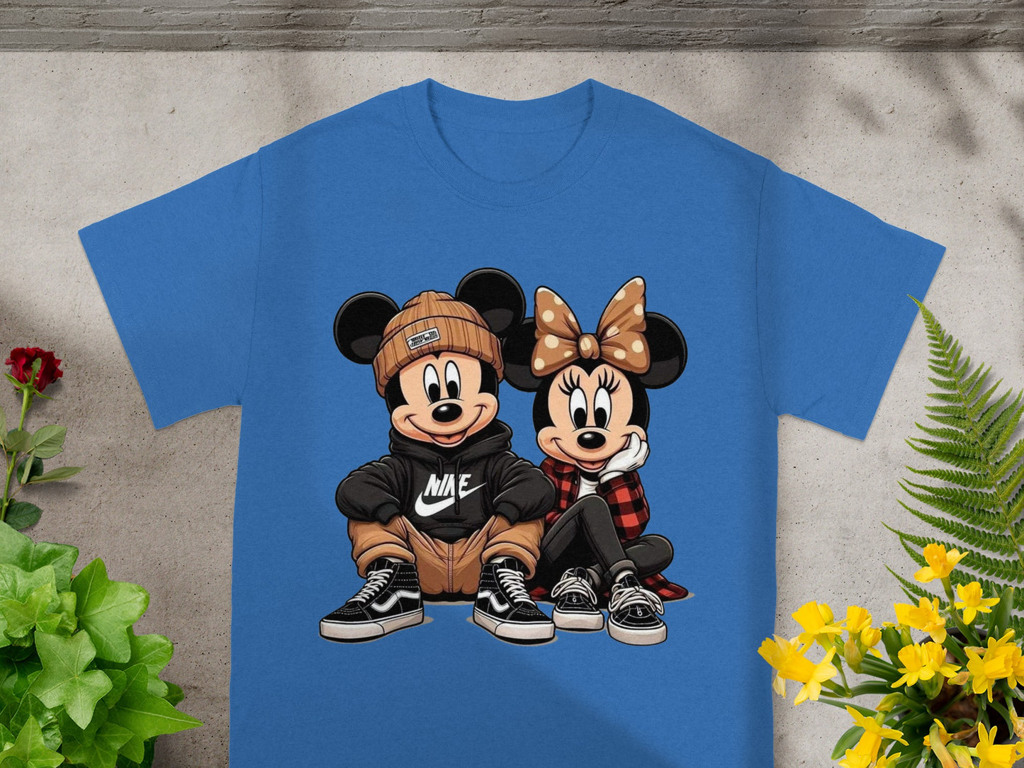 Cute Mickey and Minnie Mouse Graphic Tee T-Shirt