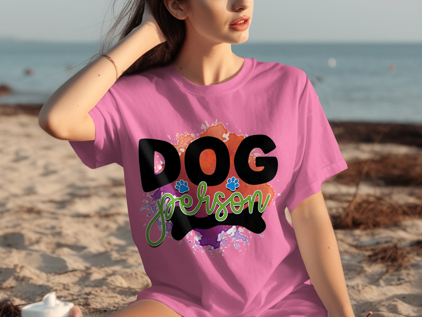 Colorful Dog Person Graphic T-Shirt for Pet Lovers