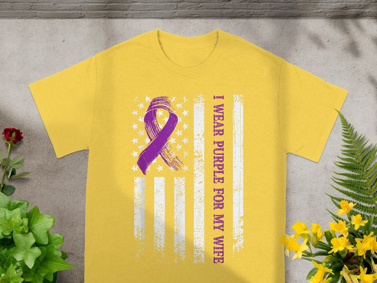 I Wear Purple For My Wife T-Shirt Support Awareness