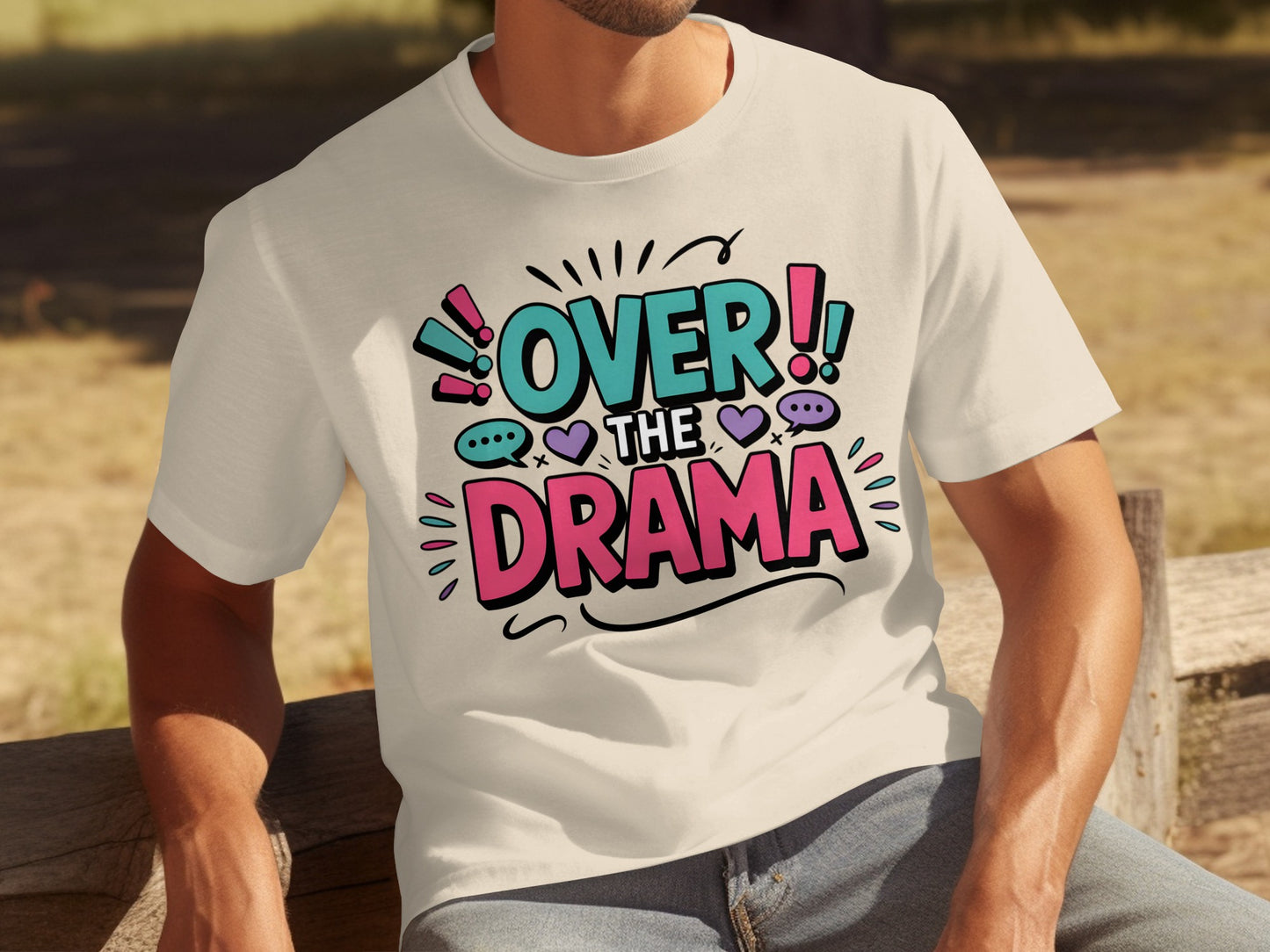 Over the Drama Colorful Graphic T-Shirt