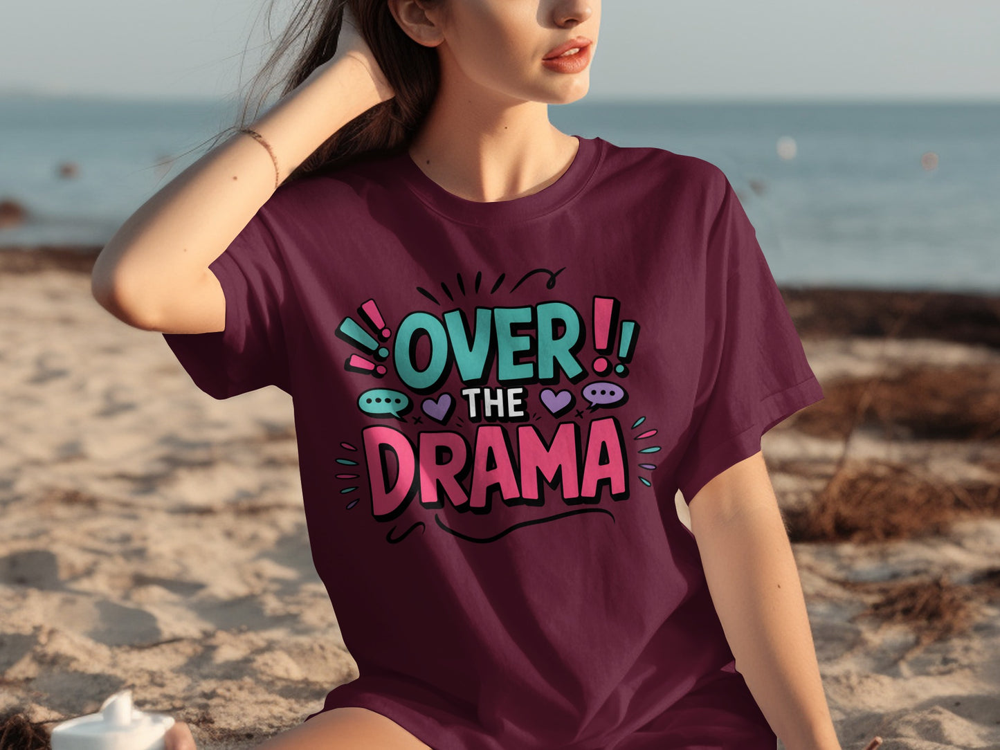Over The Drama Graphic Tee Relaxed Fit Shirt Fashion