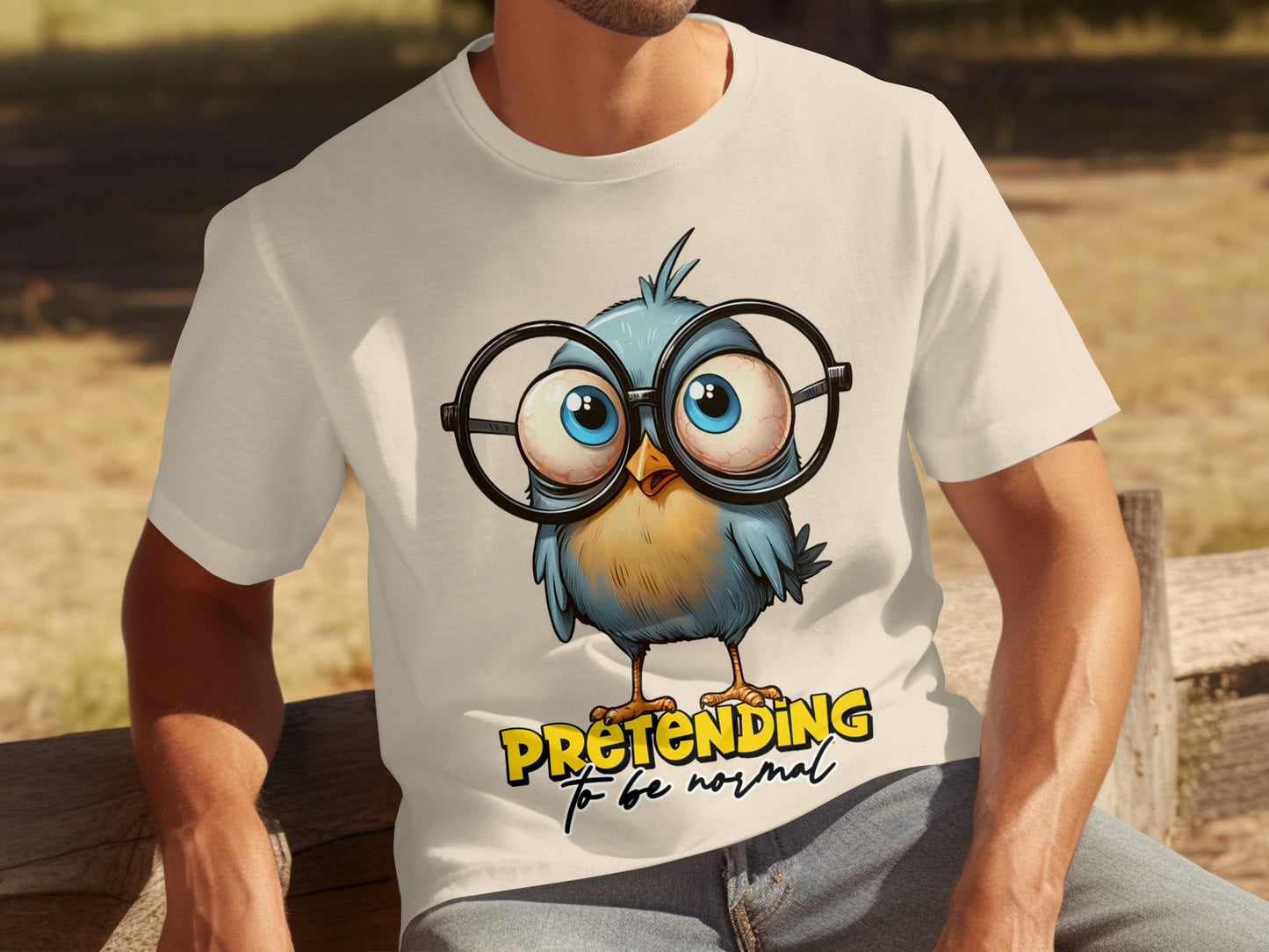 Funny Pretending To Be Normal Owl Graphic T-shirt