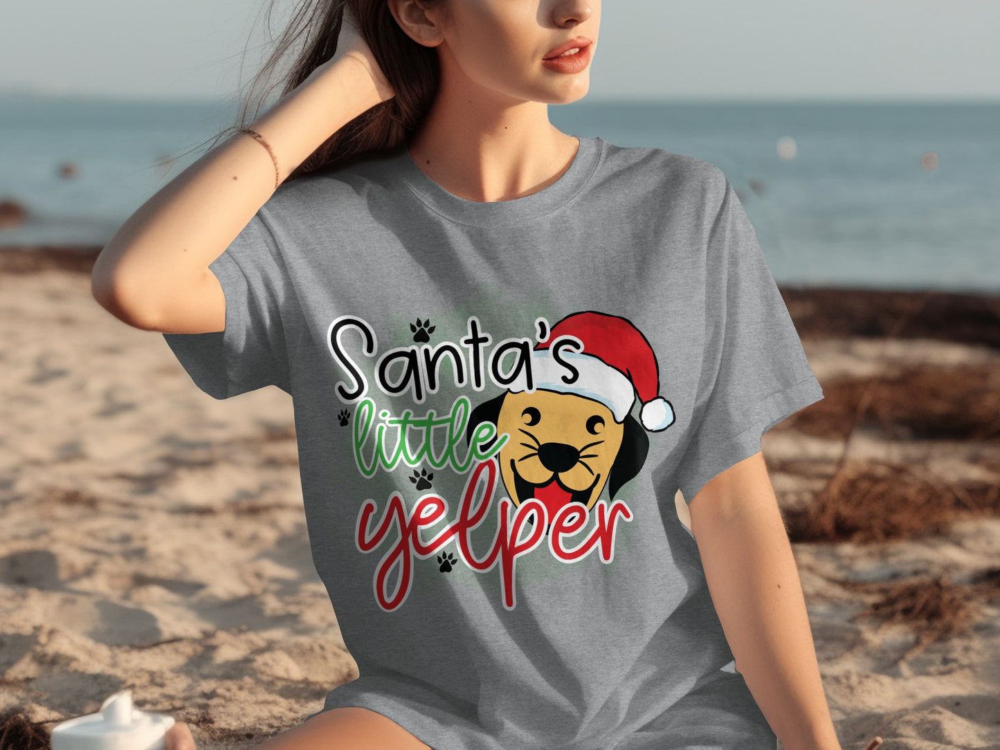 Santa's Little Yelper Holiday Graphic Tee Product