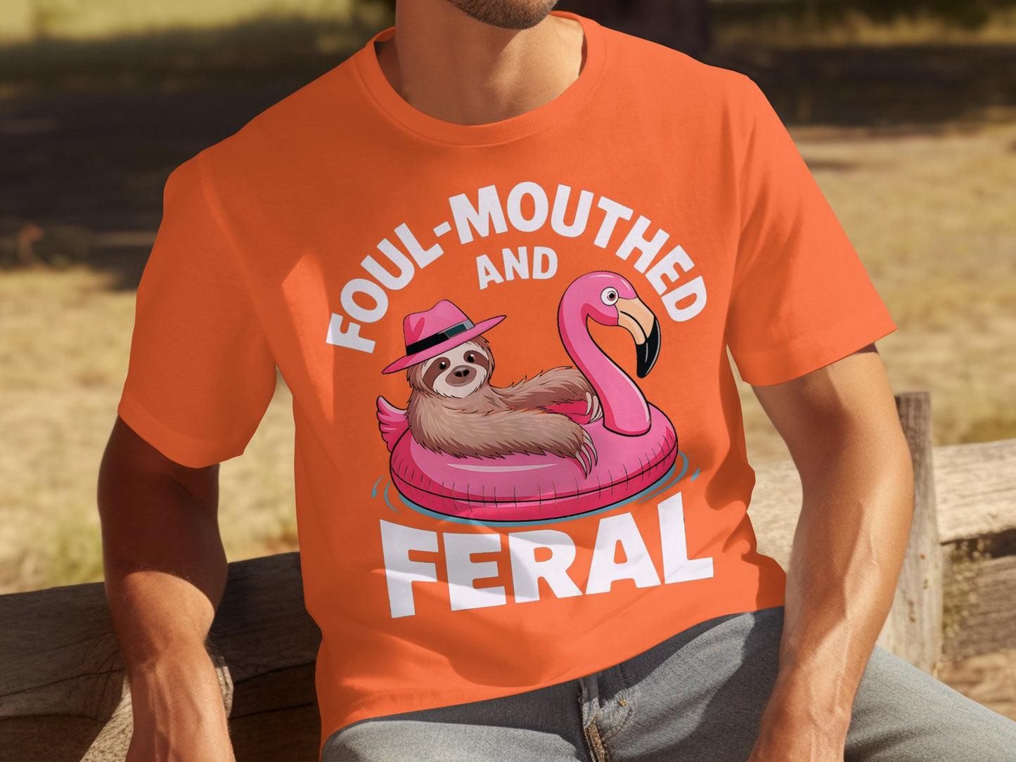 Foul-Mouthed And Feral Sloth Graphic T-shirt