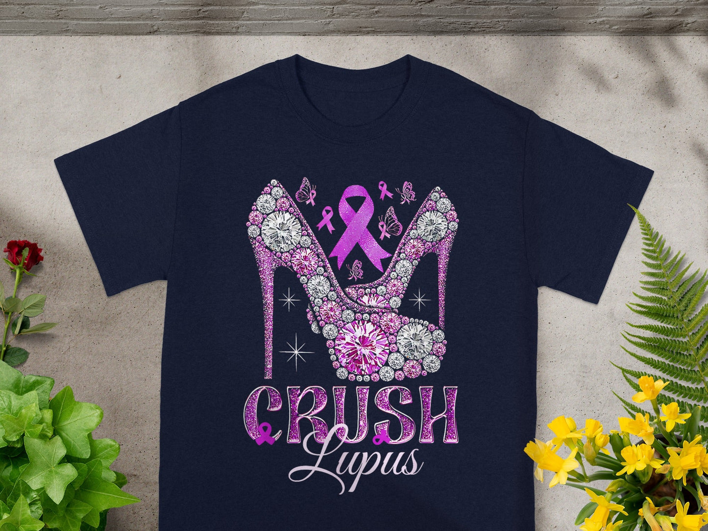 Crush Lupus Awareness High Heel Design T-Shirt