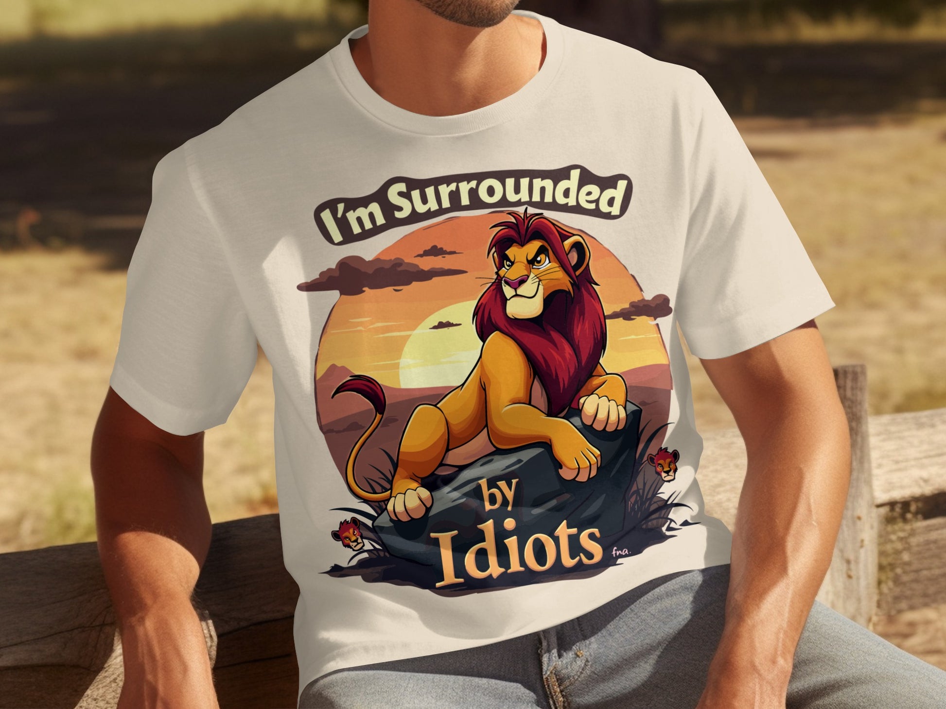 I'm Surrounded by Idiots Lion Cartoon T-Shirt