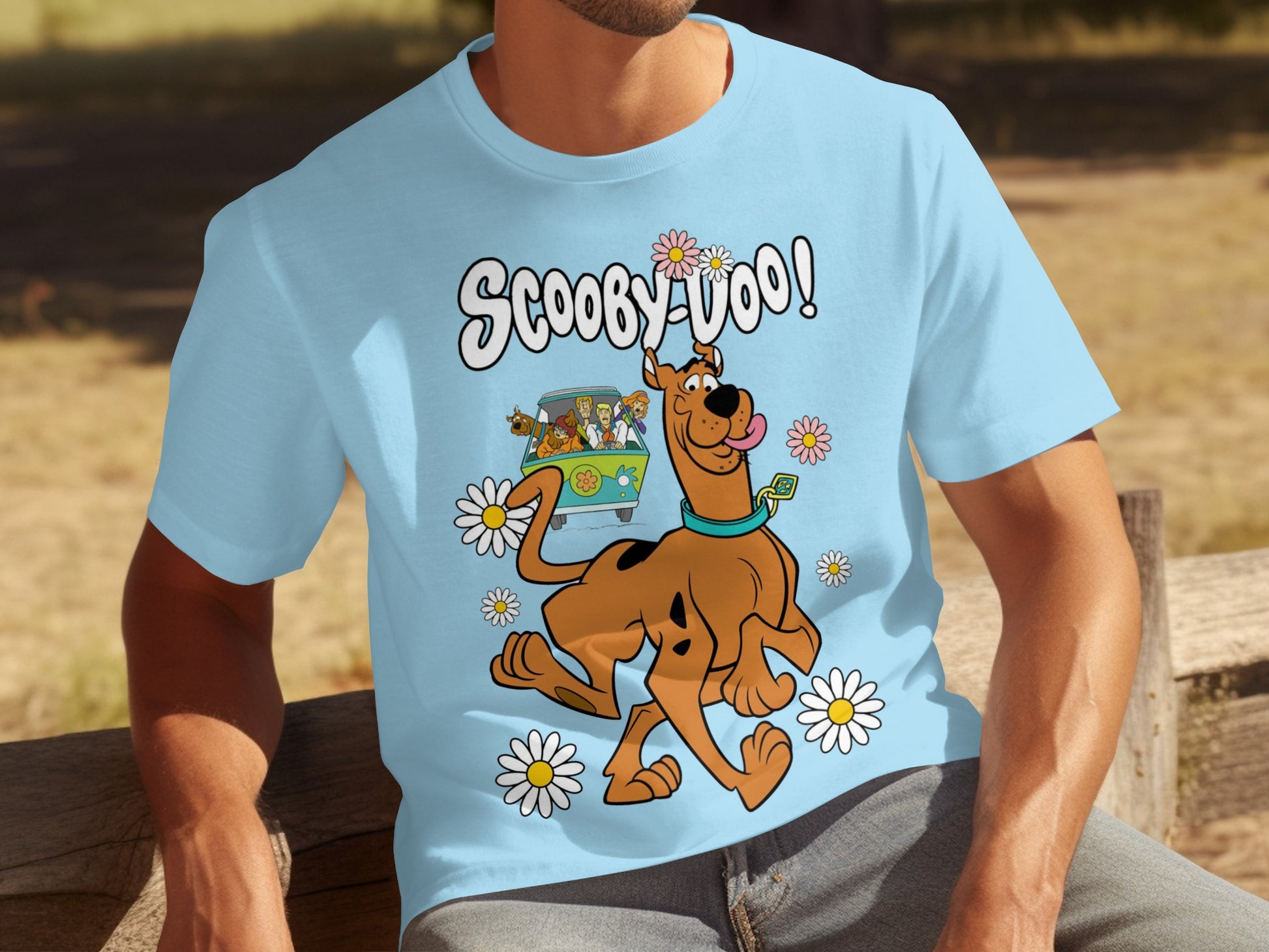 Scooby-Doo Character and Van Graphic T-Shirt