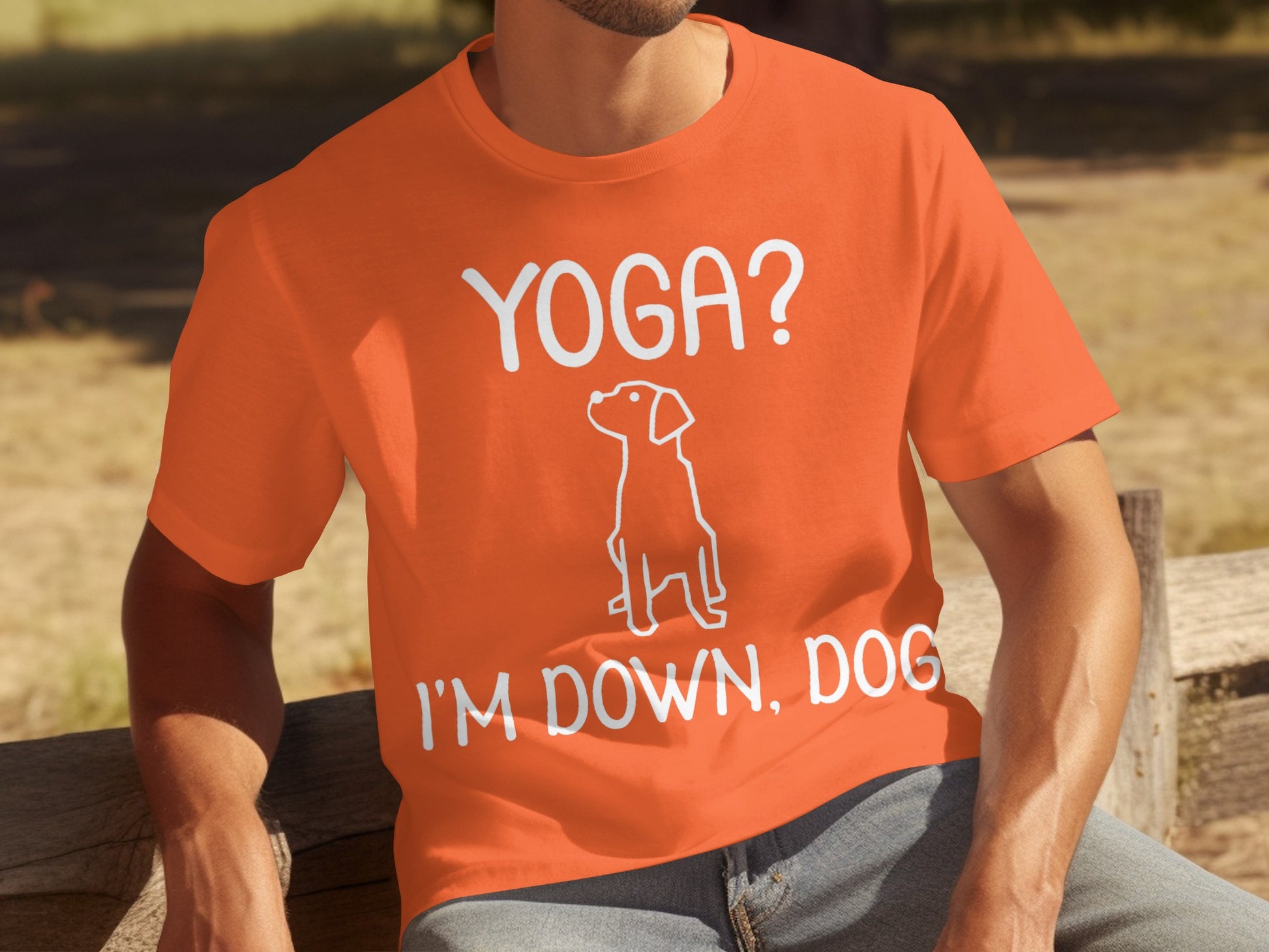 Yoga I'm Down Dog Funny Slogan Printed T-shirt