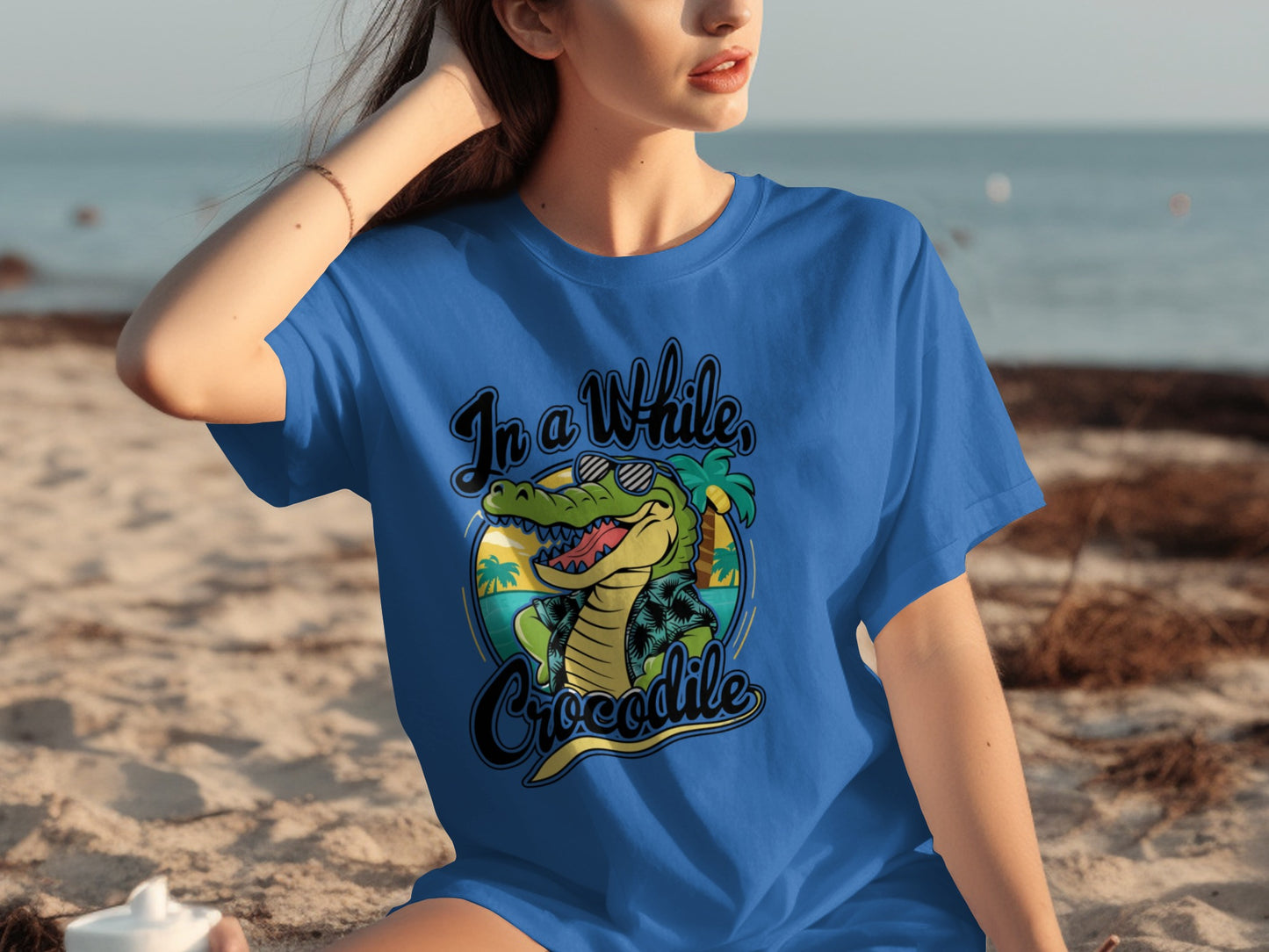 In a While Crocodile Statement Beach T-shirt